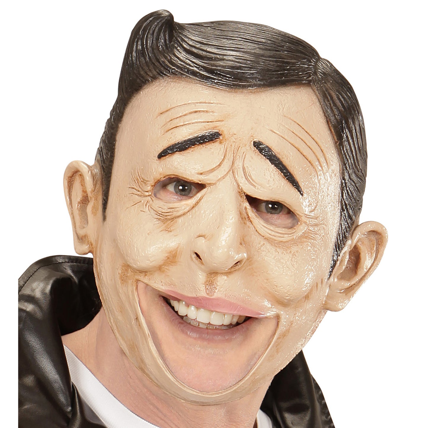 "3/4 MASKE GREASER MIT OFFENEM MUND" – Vorderansicht