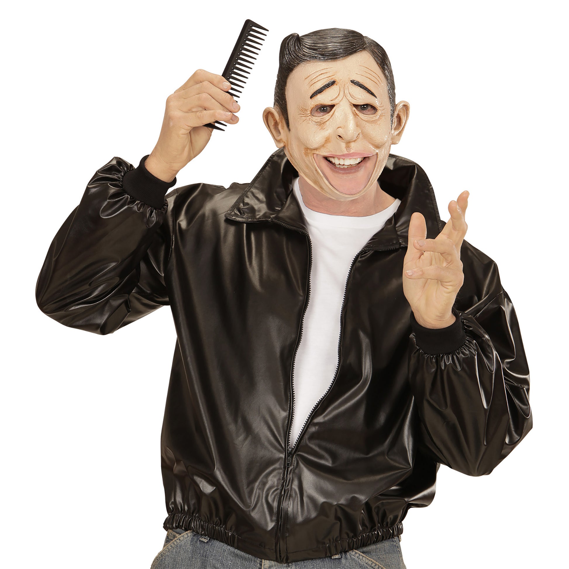 "3/4 MASKE GREASER MIT OFFENEM MUND" – Detailansicht