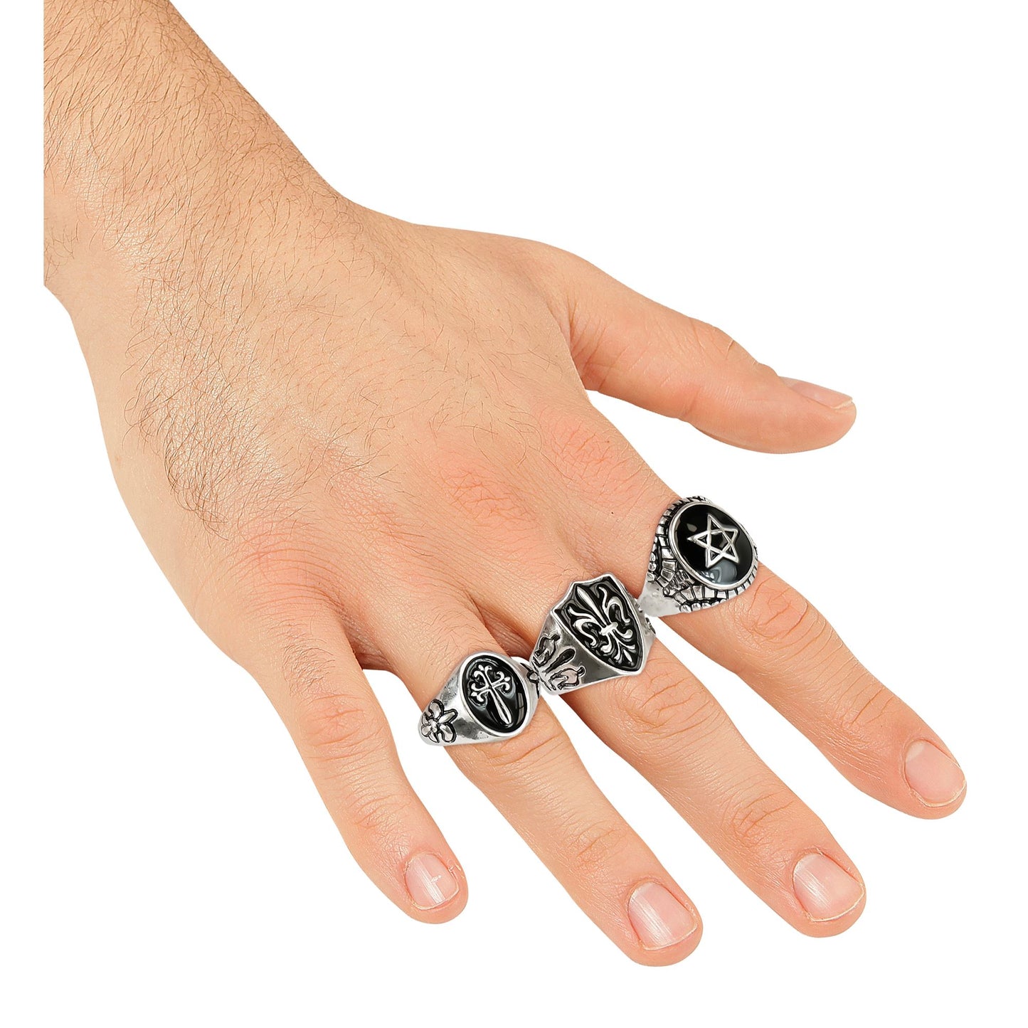 "3 VERSCHIEDENE GOTISCHE RINGE AUF KARTE" – Ansicht 3