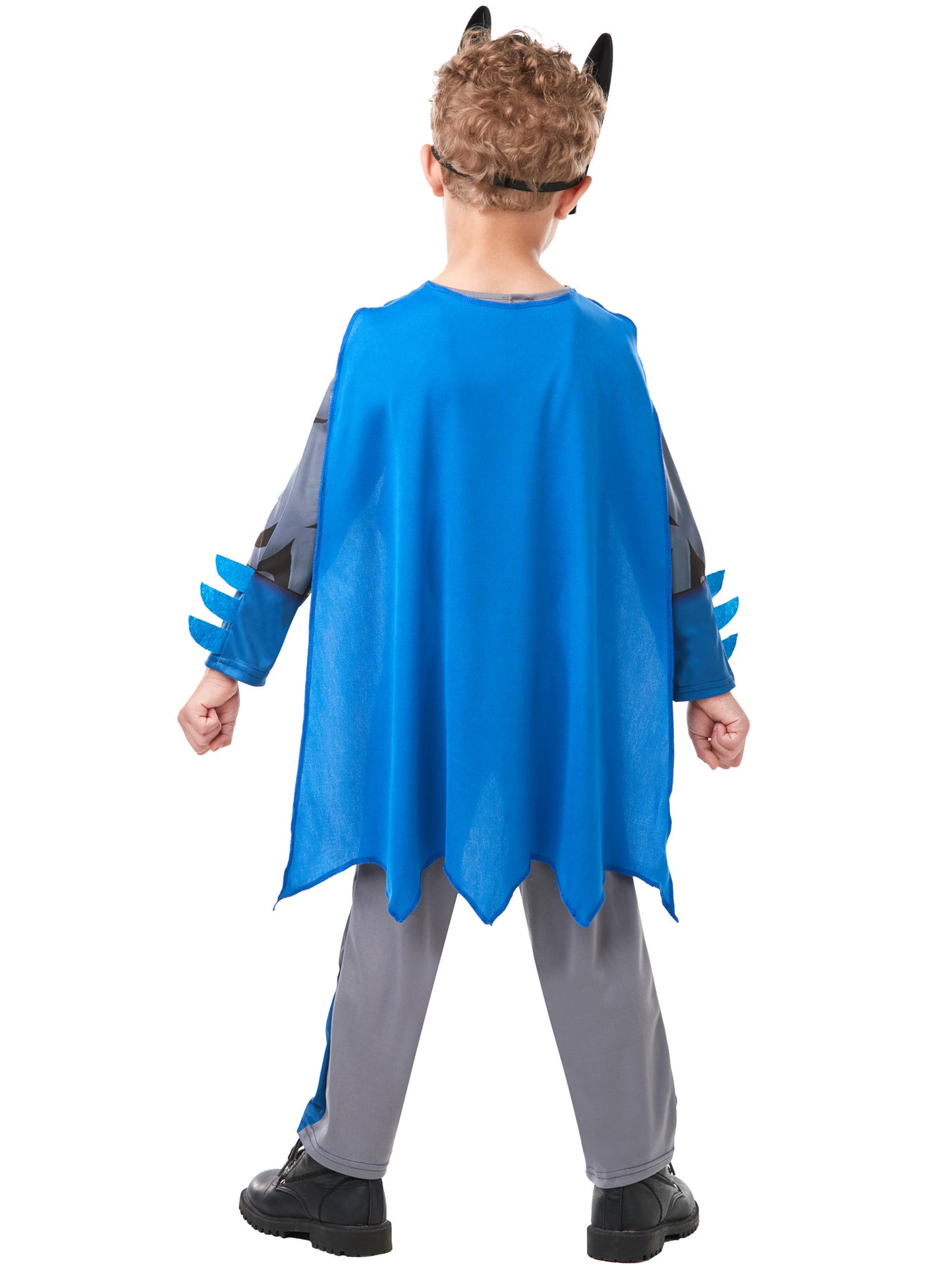 Batman Kinderkostüm für Jungen von Rubies mit Overall, Umhang und Maske – Detailansicht