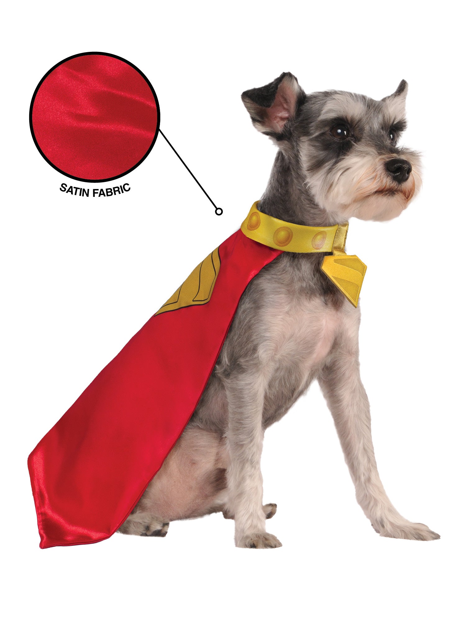 Rubies Krypto Haustierkostüm mit Umhang und Halsband – Seitenansicht