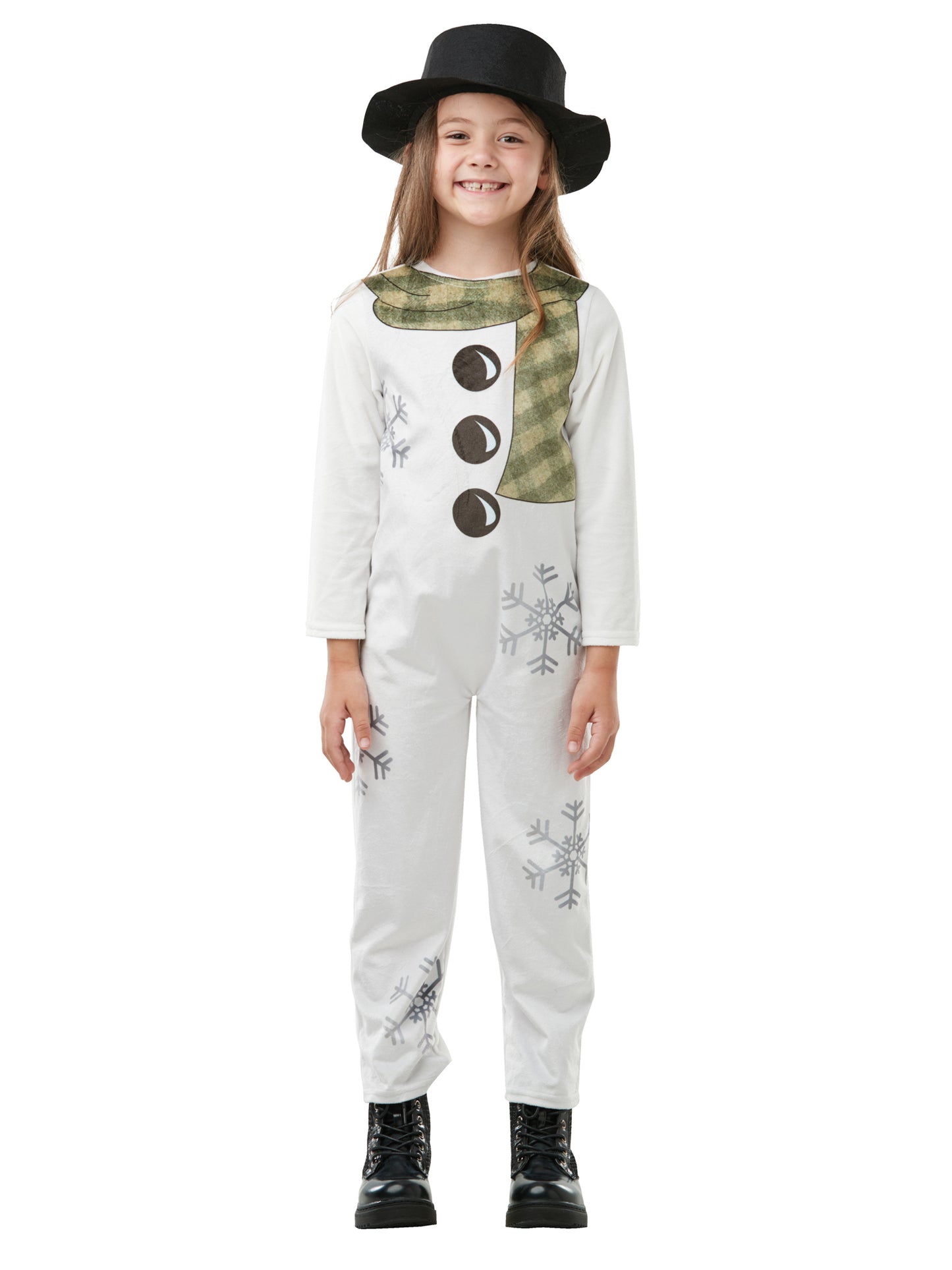 Rubies Snowman Kinderkostüm mit Fleece-Overall und Filzhut – Produktansicht