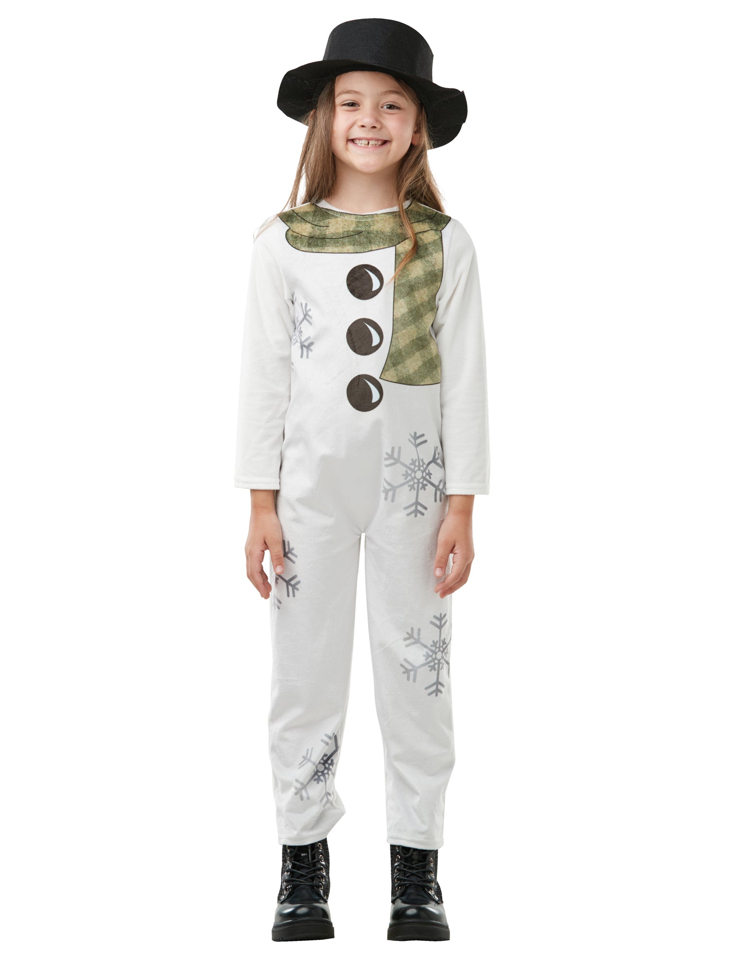 Rubies Snowman Kinderkostüm mit Fleece-Overall und Filzhut – Produktansicht