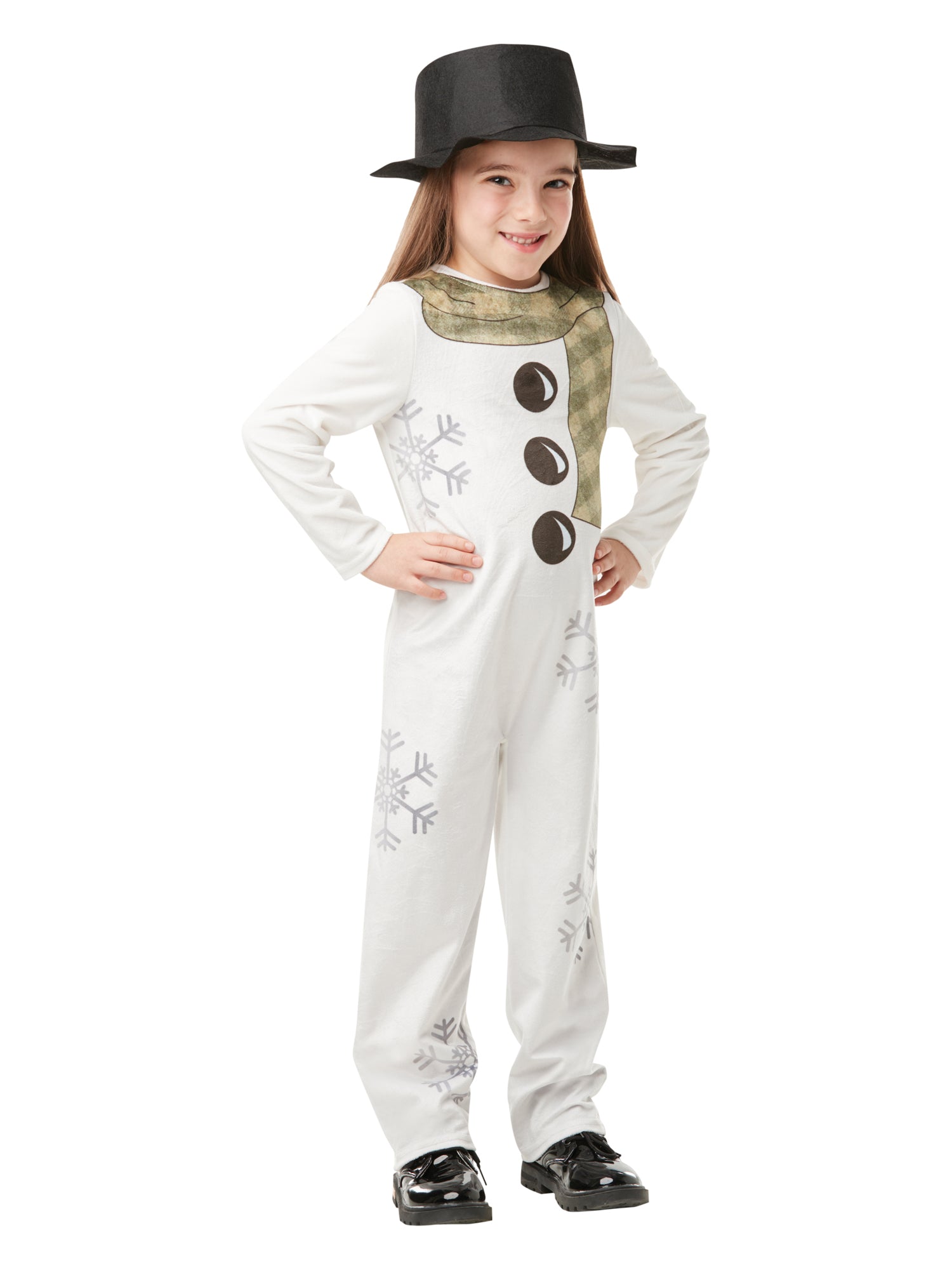 Rubies Snowman Kinderkostüm mit Fleece-Overall und Filzhut – Seitenansicht