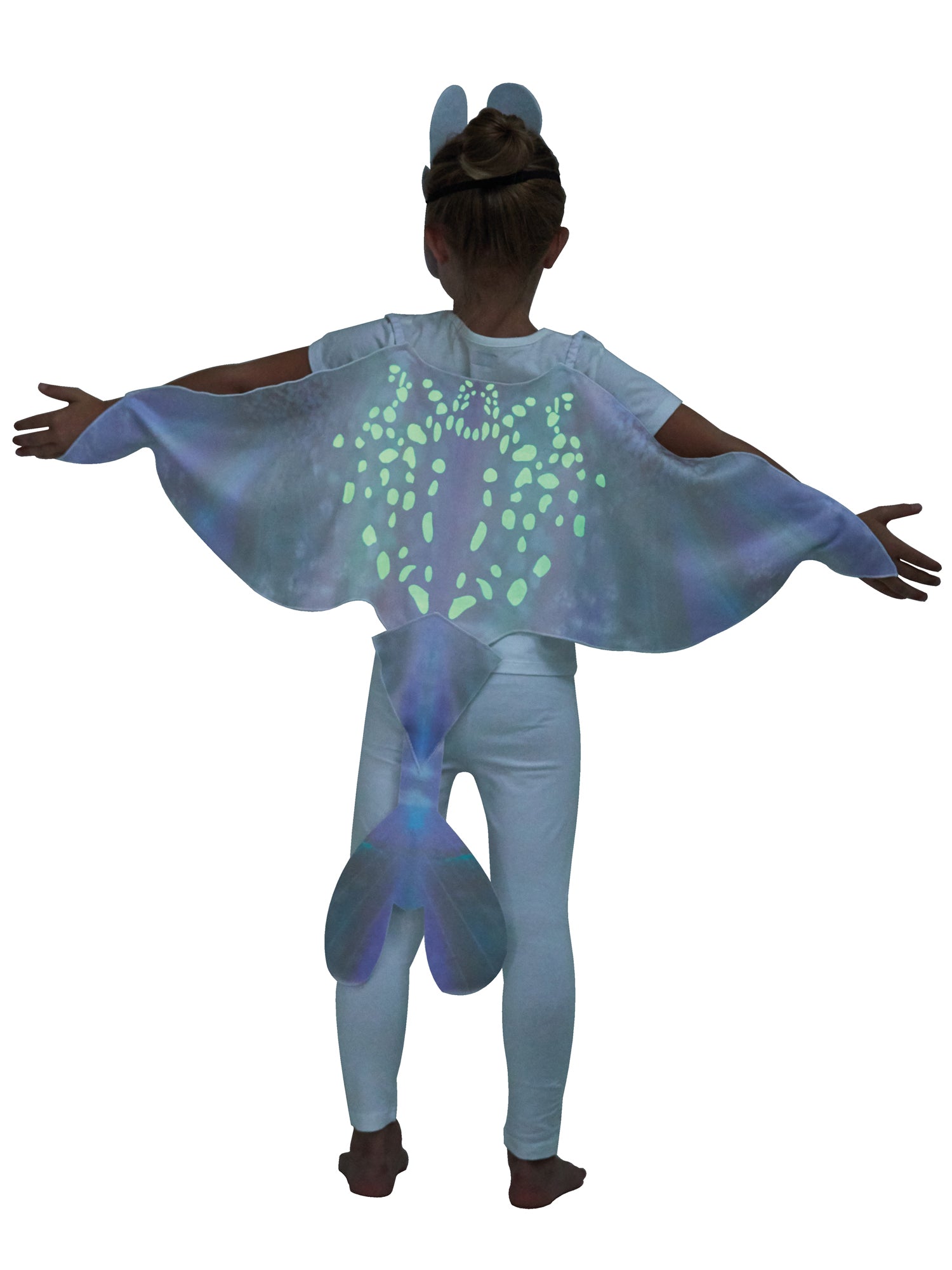 Rubies Light Fury Accessoire-Set für Kinder mit Glow-in-the-dark-Flügeln und Maske – Seitenansicht