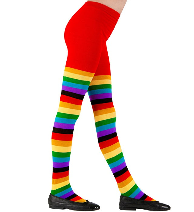 Bunte Regenbogen Strumpfhose 75 DEN für Fasnacht und Karneval