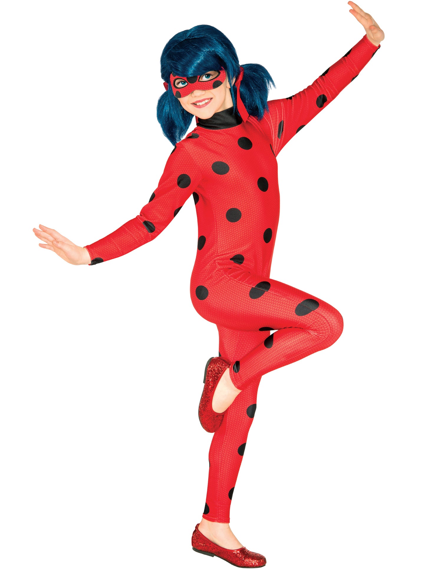 Rubies Miraculous Ladybug Kinderkostüm für Mädchen mit Overall und Maske – Produktansicht