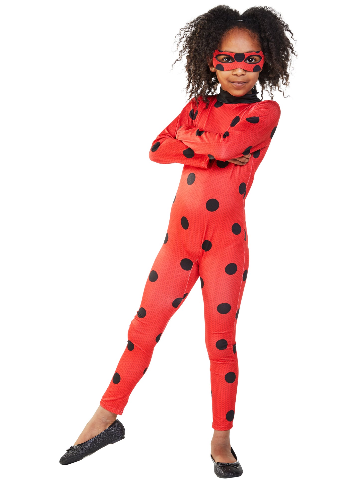 Rubies Miraculous Ladybug Kinderkostüm für Mädchen mit Overall und Maske – Detailansicht