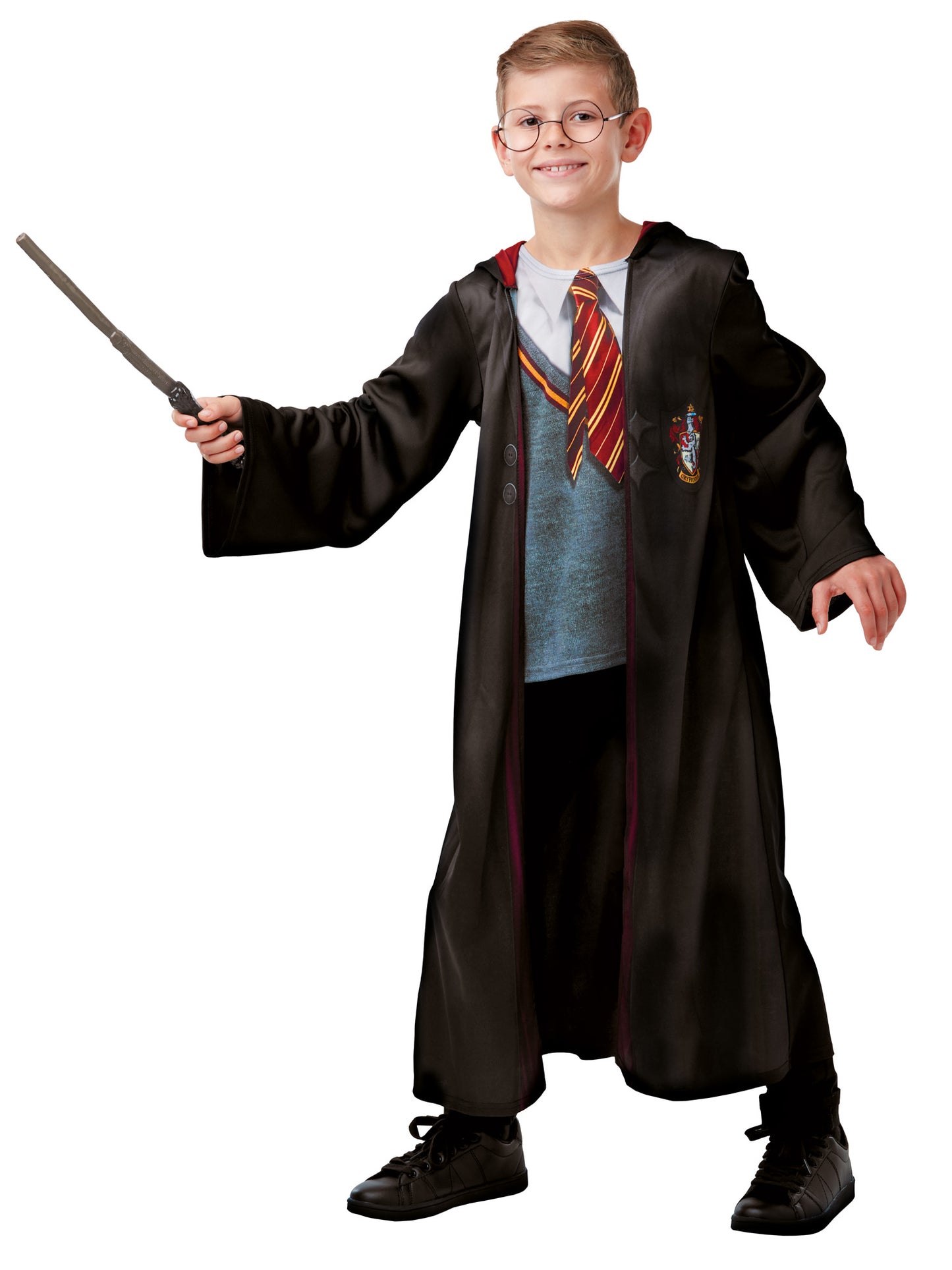 Rubies Harry Potter Gryffindor Deluxe Kinderkostüm mit Robe, Brille und Zauberstab – Produktansicht