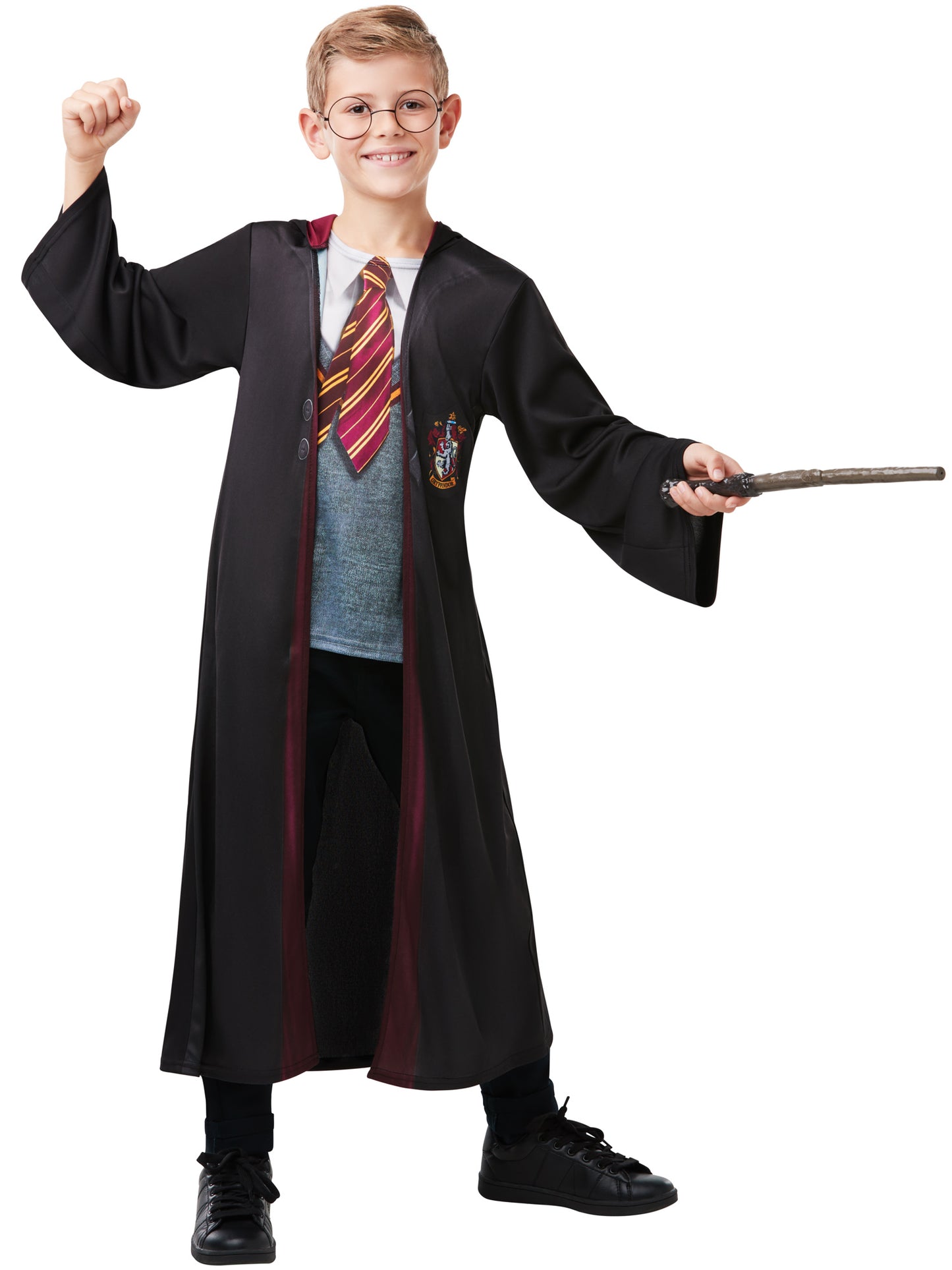 Rubies Harry Potter Gryffindor Deluxe Kinderkostüm mit Robe, Brille und Zauberstab – Rückansicht