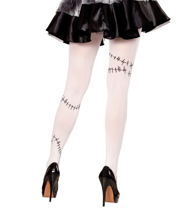 Strumpfhose Monsterbraut mit Narbenmuster in Schwarz, 40 DEN