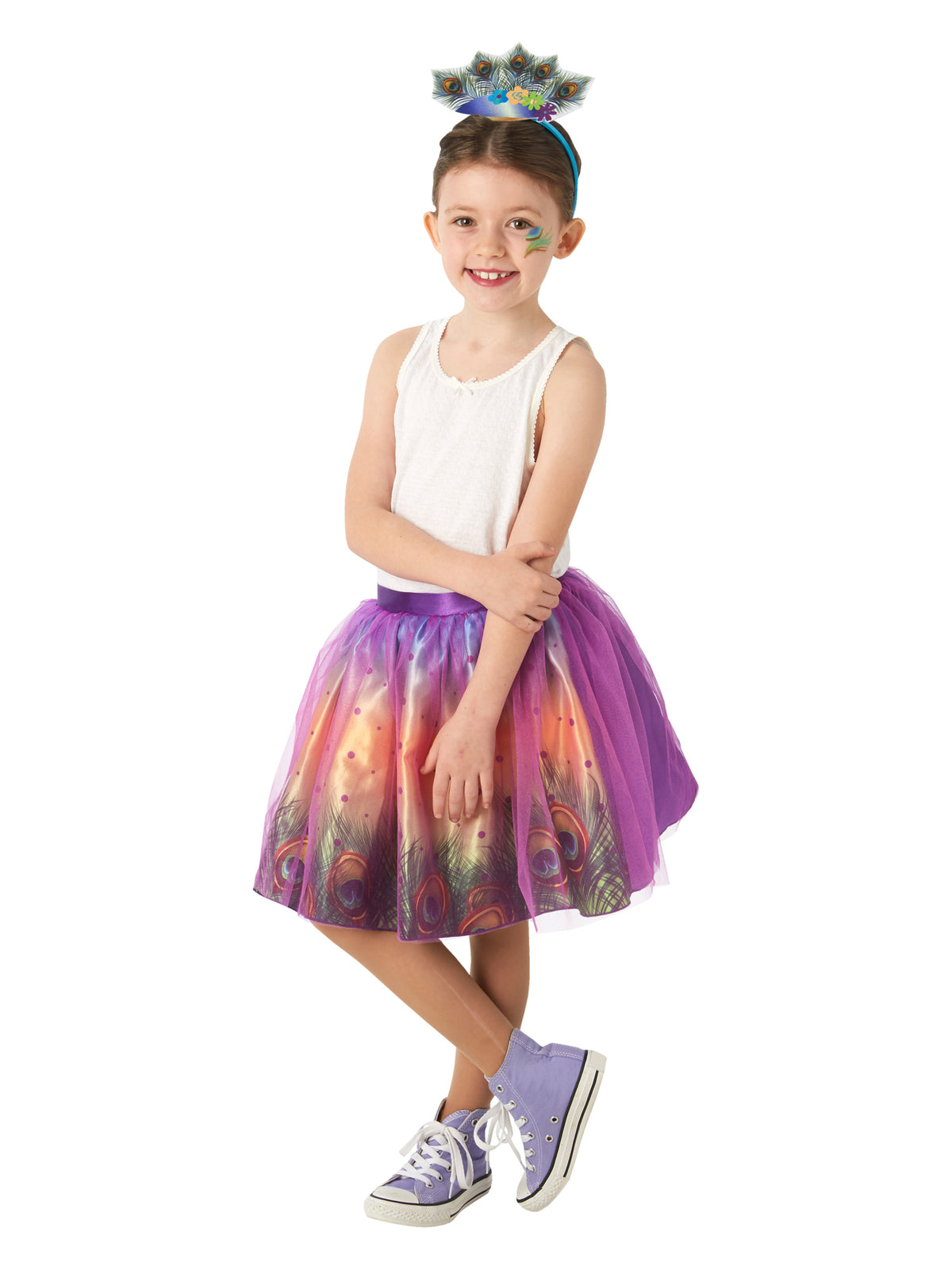 Rubies Pfauen-Tutu-Set für Kinder mit Tutu und Haarreif – Produktansicht