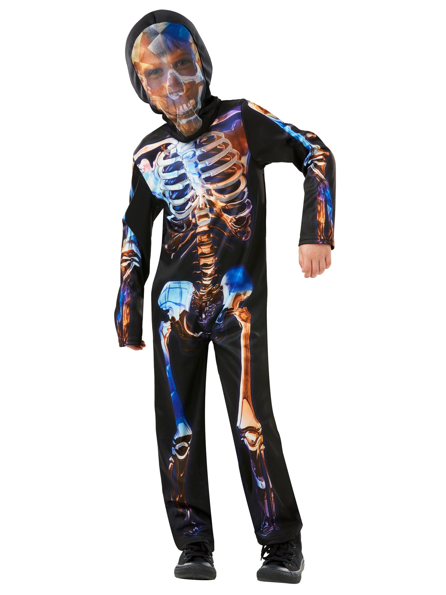 Rubies Skeleton Kinderkostüm mit Overall und Snood – Produktansicht