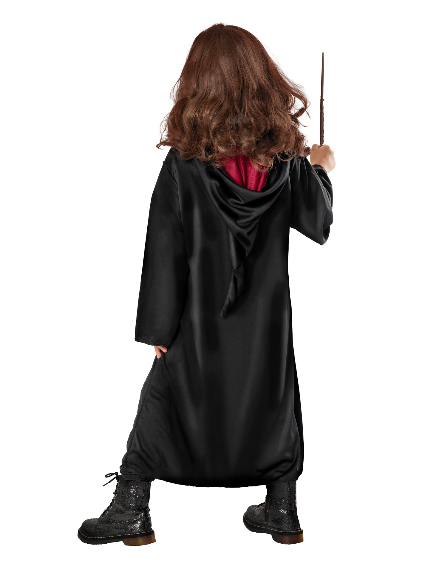 Rubies Hermione Granger Kinderkostüm mit Robe Perücke und Zauberstab – Detailansicht