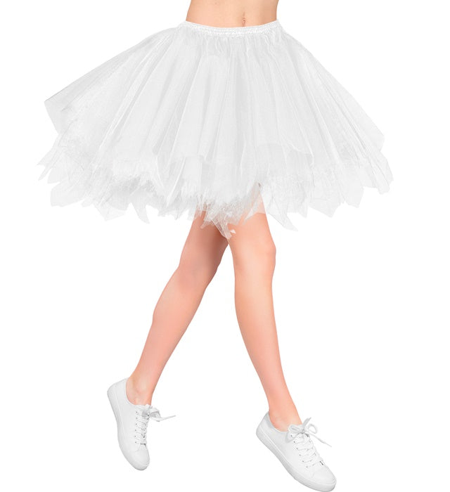 Weisses Tutu mit Innentasche für LED-Lichter für Fasnacht und Karneval