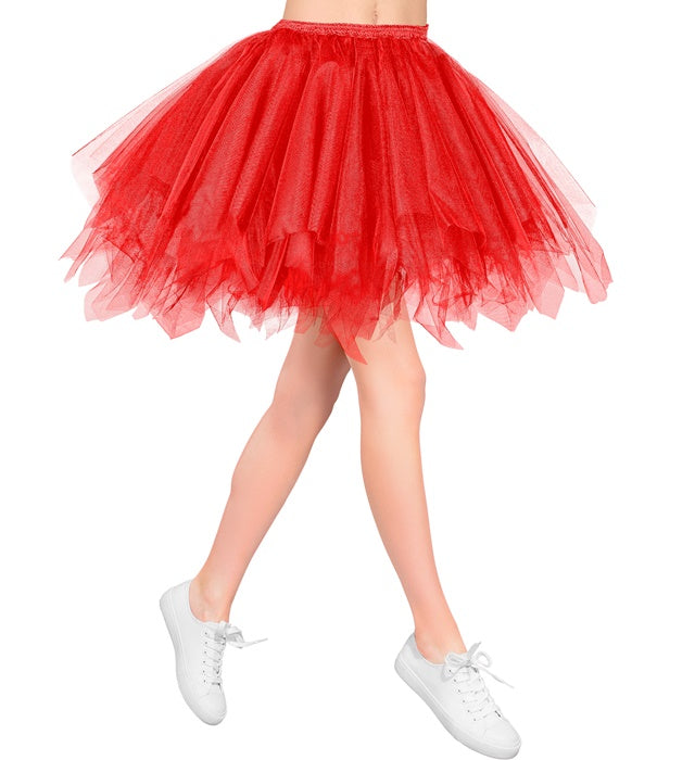 Rotes Tutu mit Innentasche für LED-Lichter, geeignet für Fasnacht und Halloween