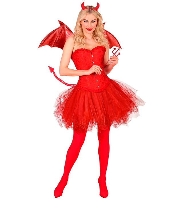 Rotes Tutu mit Innentasche für LED-Lichter, geeignet für Fasnacht und Halloween