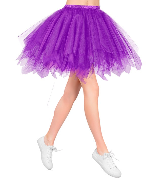 Violettes Tutu mit Innentasche für LED-Lichter, ideal für Fasnacht und Karneval