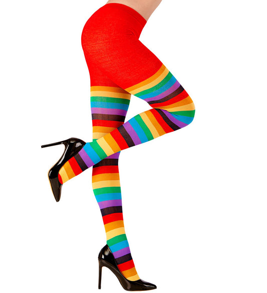 Neon Regenbogen Strumpfhose 75 DEN