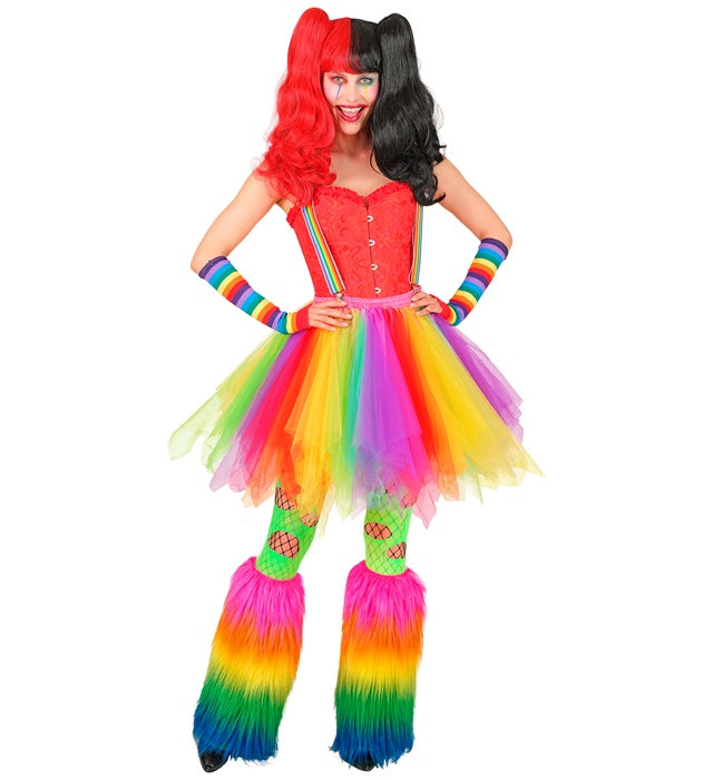 Regenbogen-Tutu mit farbigen Stufen und Innentasche für LED-Lichter