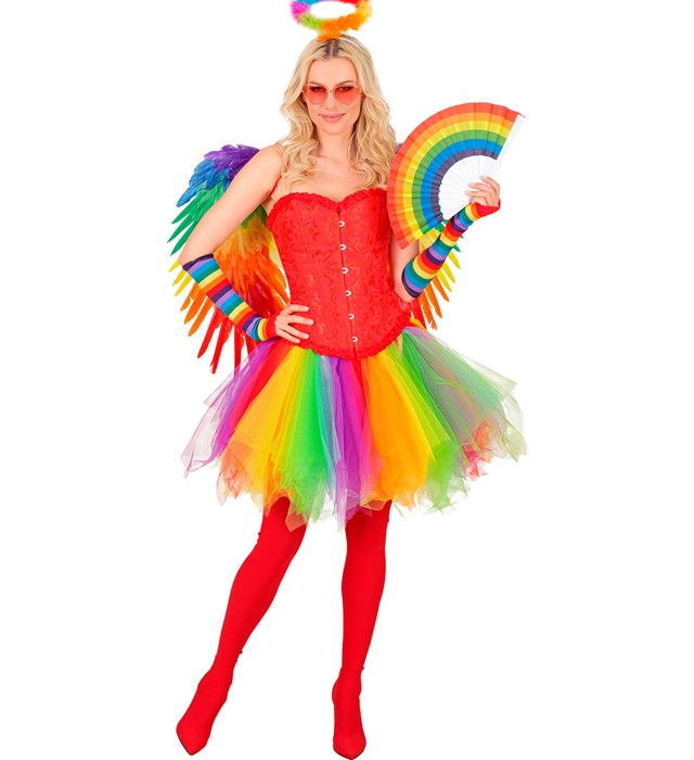 Regenbogen-Tutu mit farbigen Stufen und Innentasche für LED-Lichter