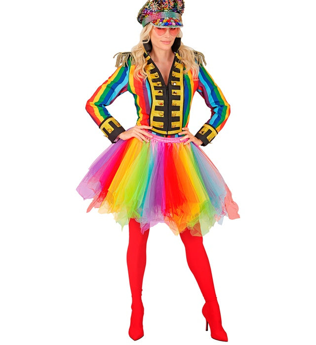 Regenbogen-Tutu mit farbigen Stufen und Innentasche für LED-Lichter