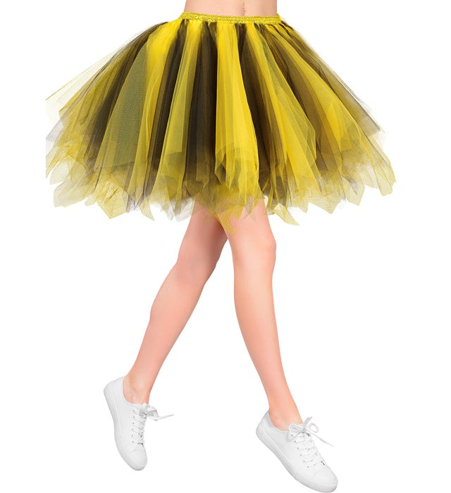 Gelb-schwarzes Tutu mit Innentasche für Fasnacht und Karneval