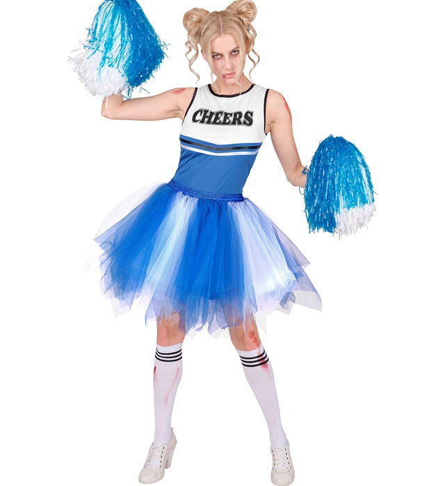 Weiss-blaues Tutu mit Innentasche für LED-Lichter, ideal für Fasnacht und Karneval