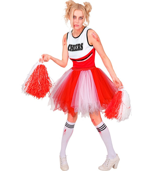 Weiss-rotes Tutu mit integrierter Innentasche für LED-Lichter, ideal für Fasnacht und Karneval