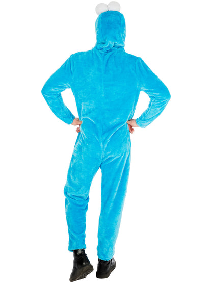 Rubies Cookie Monster Kostüm für Erwachsene als weicher Fleece-Overall – Seitenansicht