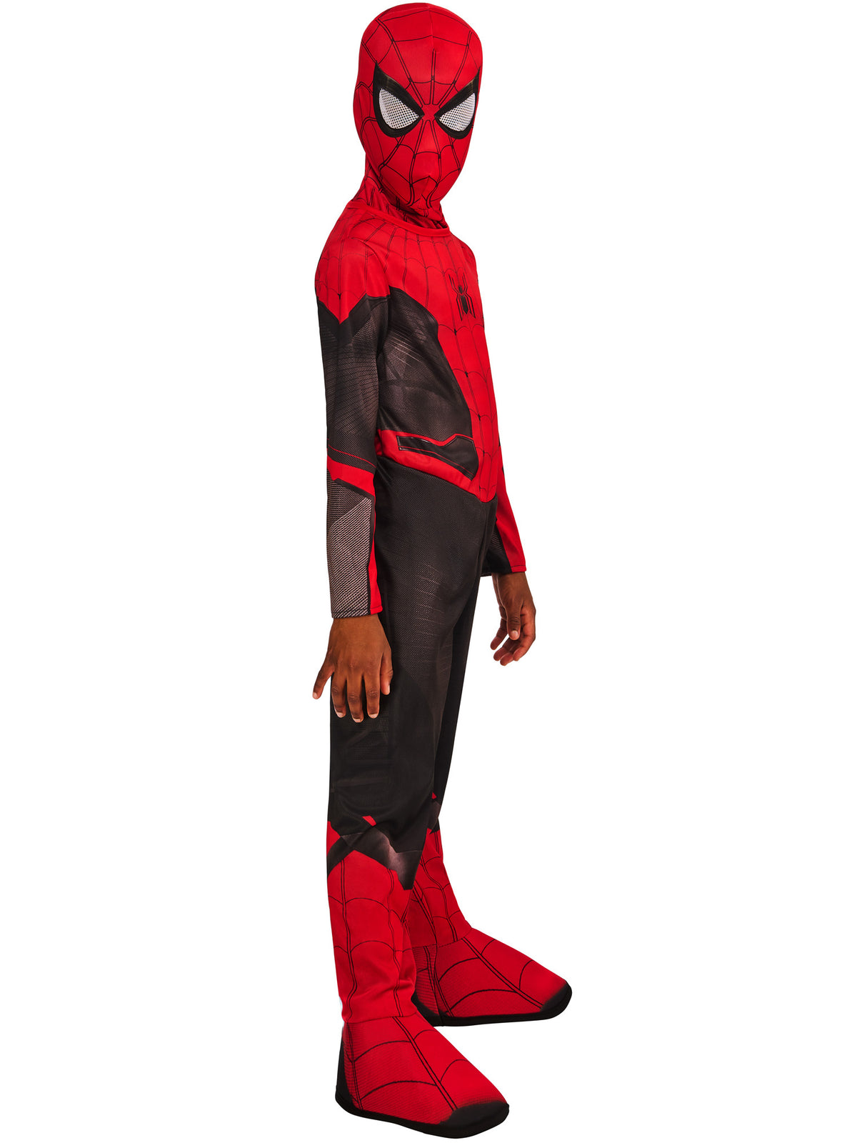 Rubies Spider-Man Kinderkostüm für Jungen mit Overall und Stoffmaske – Seitenansicht