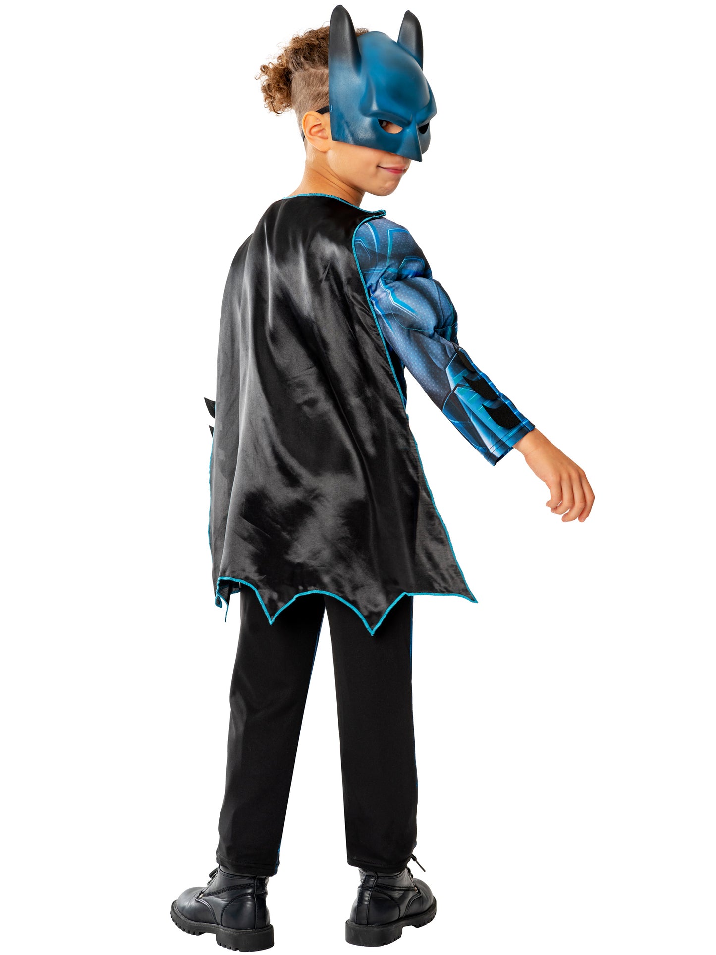 Batman Bat-Tech Deluxe Kinderkostüm von Rubies mit Maske und Umhang – Detailansicht