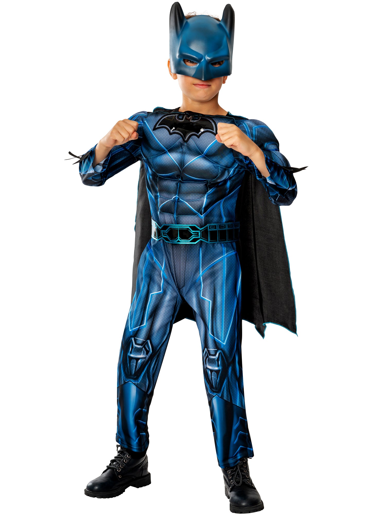 Batman Bat-Tech Deluxe Kinderkostüm von Rubies mit Maske und Umhang – Seitenansicht