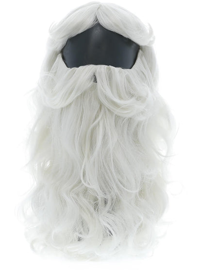 Smiffys Santa Perücke und Bart Set weiss 38 cm für Erwachsene – Detailansicht