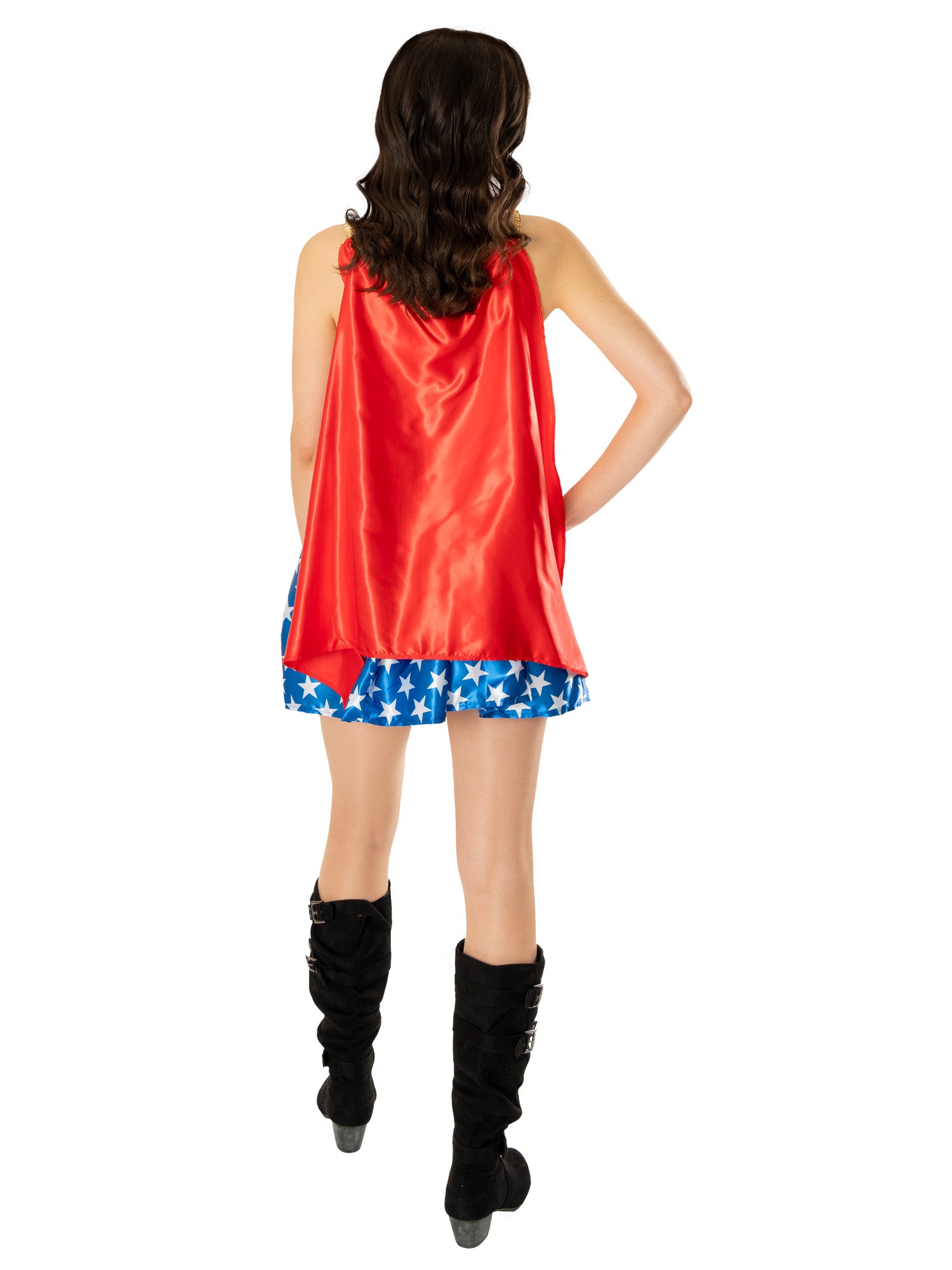 Rubies Wonder Woman Kostüm für Damen mit Kleid und Umhang – Detailansicht