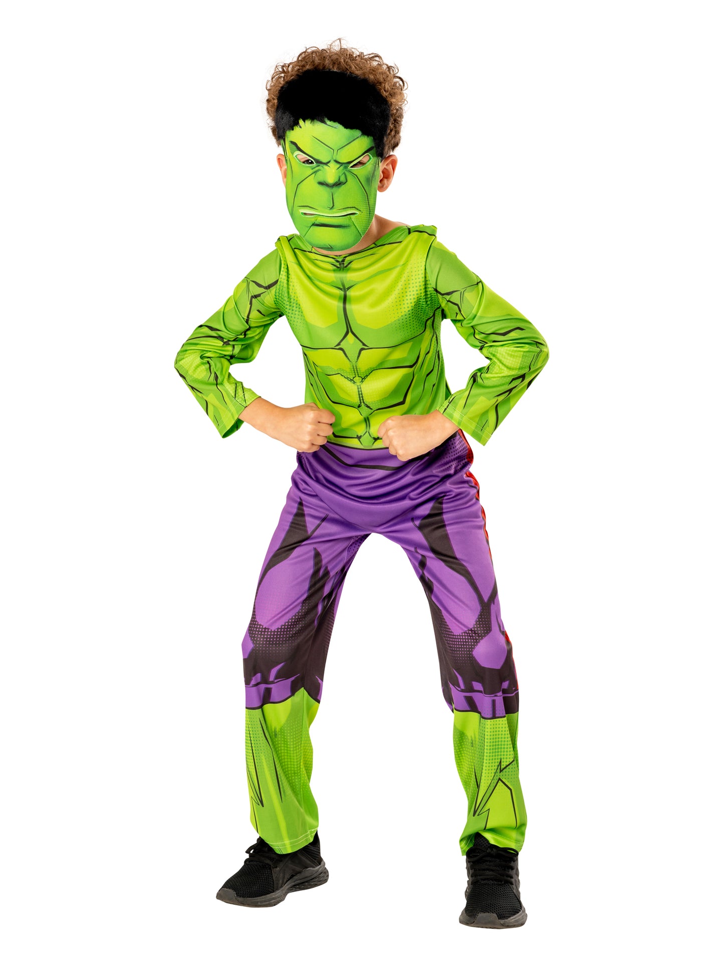 Rubies Marvel Hulk Kinderkostüm für Jungen mit Overall und Filzmaske – Seitenansicht