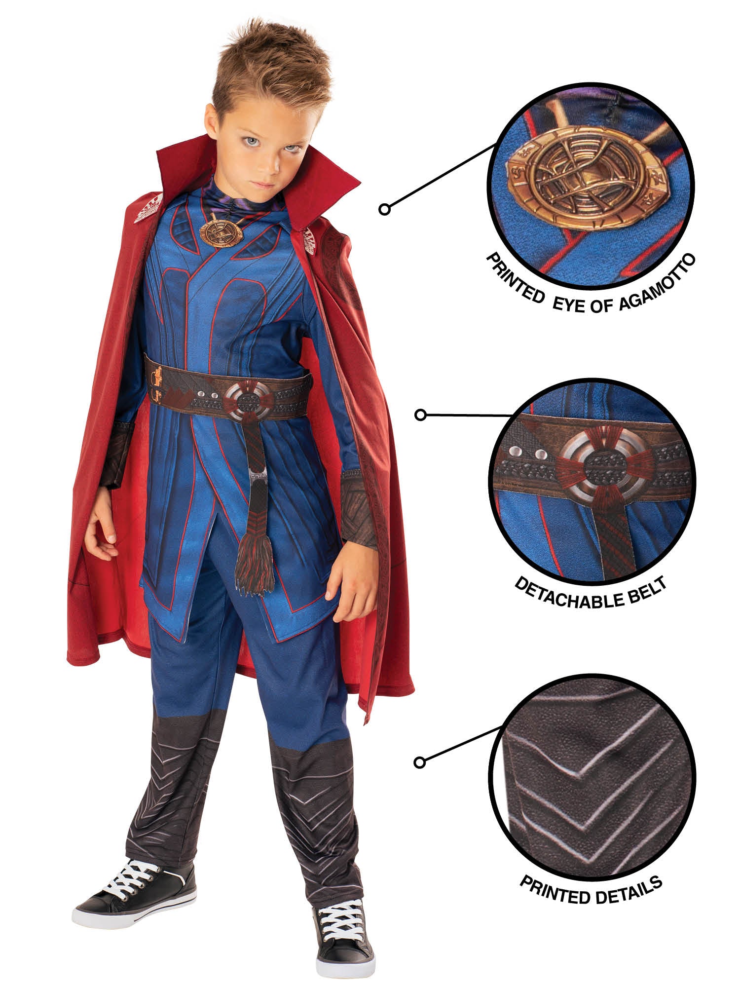 Rubies Doctor Strange Deluxe Kinderkostüm für Jungen mit Marvel-Umhang – Seitenansicht
