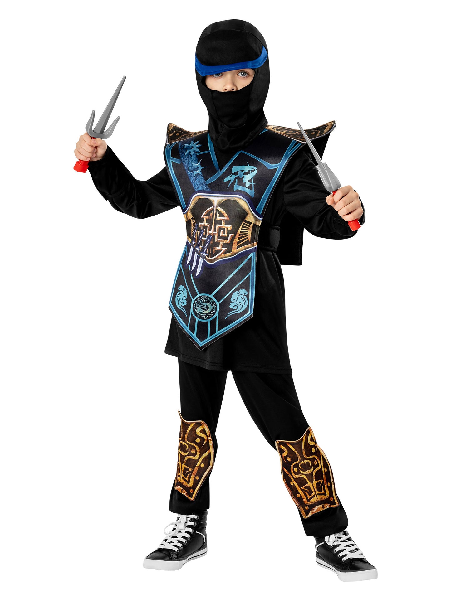 Rubies Blue Ninja Kinderkostüm für Jungen – Rückansicht