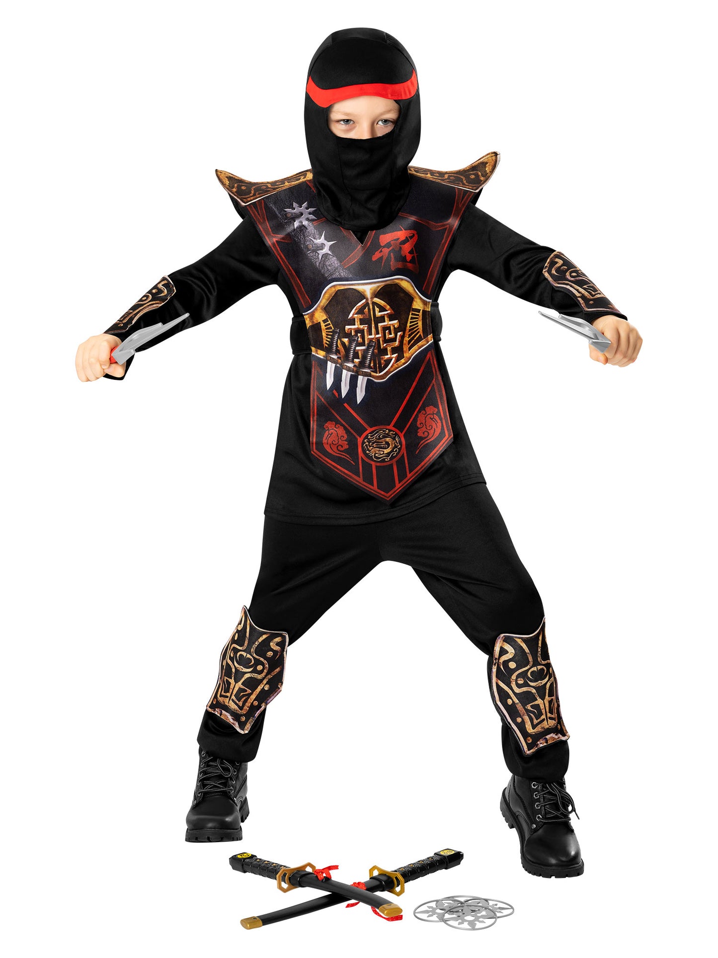 Rubies Red Ninja Kinderkostüm für Jungen – Produktansicht
