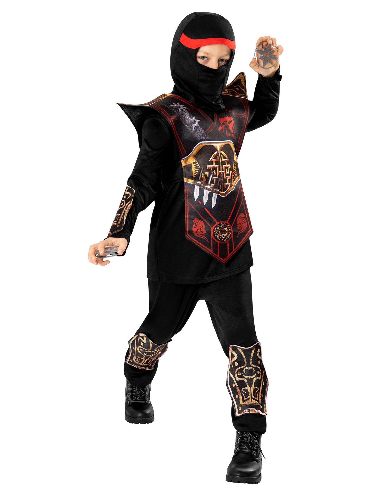 Rubies Red Ninja Kinderkostüm für Jungen – Seitenansicht