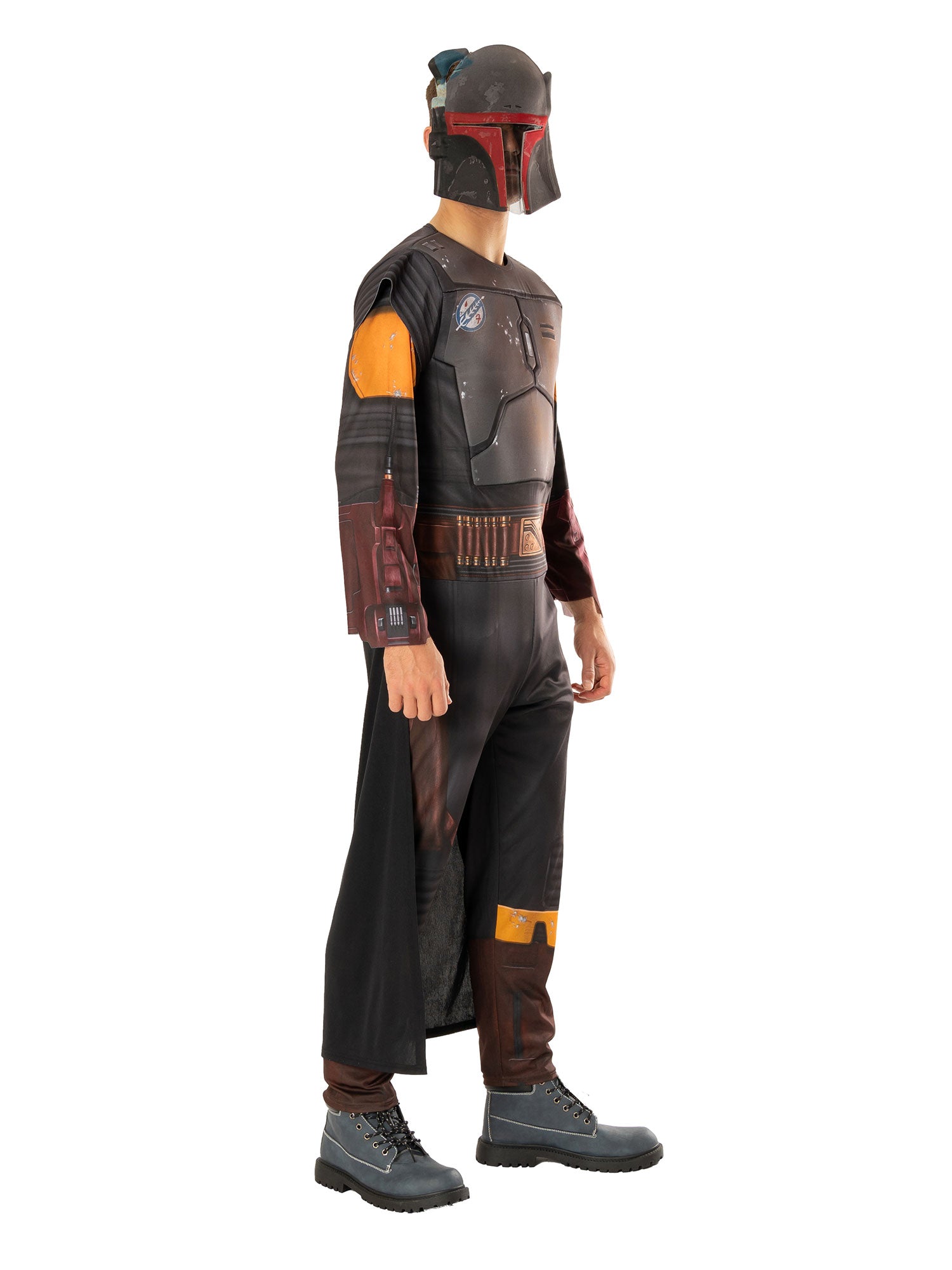 Rubies Boba Fett Kostüm für Erwachsene mit Umhang und EVA-Maske – Seitenansicht