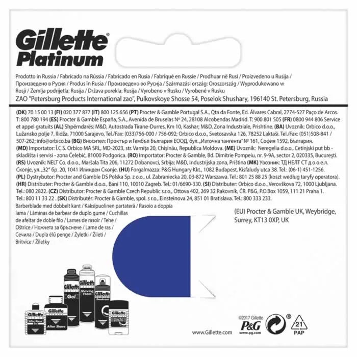 GILLETTE Gillette Platinum Rasierklingen Nachfüllpack 5 Stück Kosmetik
