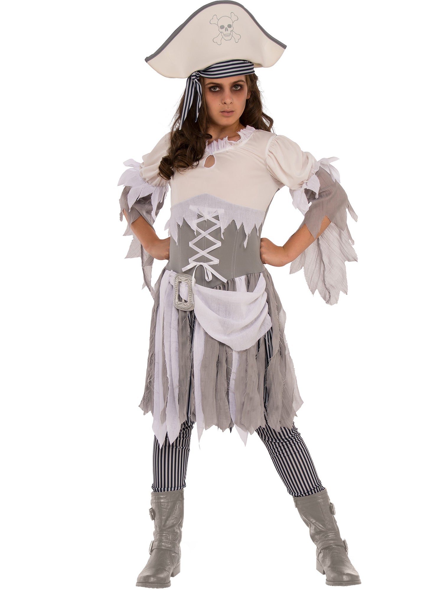 Rubies Ghost Pirate Girl Kinderkostüm für Mädchen mit Hut, Kleid und Leggings