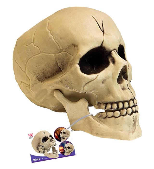 Kunststoff Totenkopf mit beweglichem Gebiss, 21 cm, Piratendeko