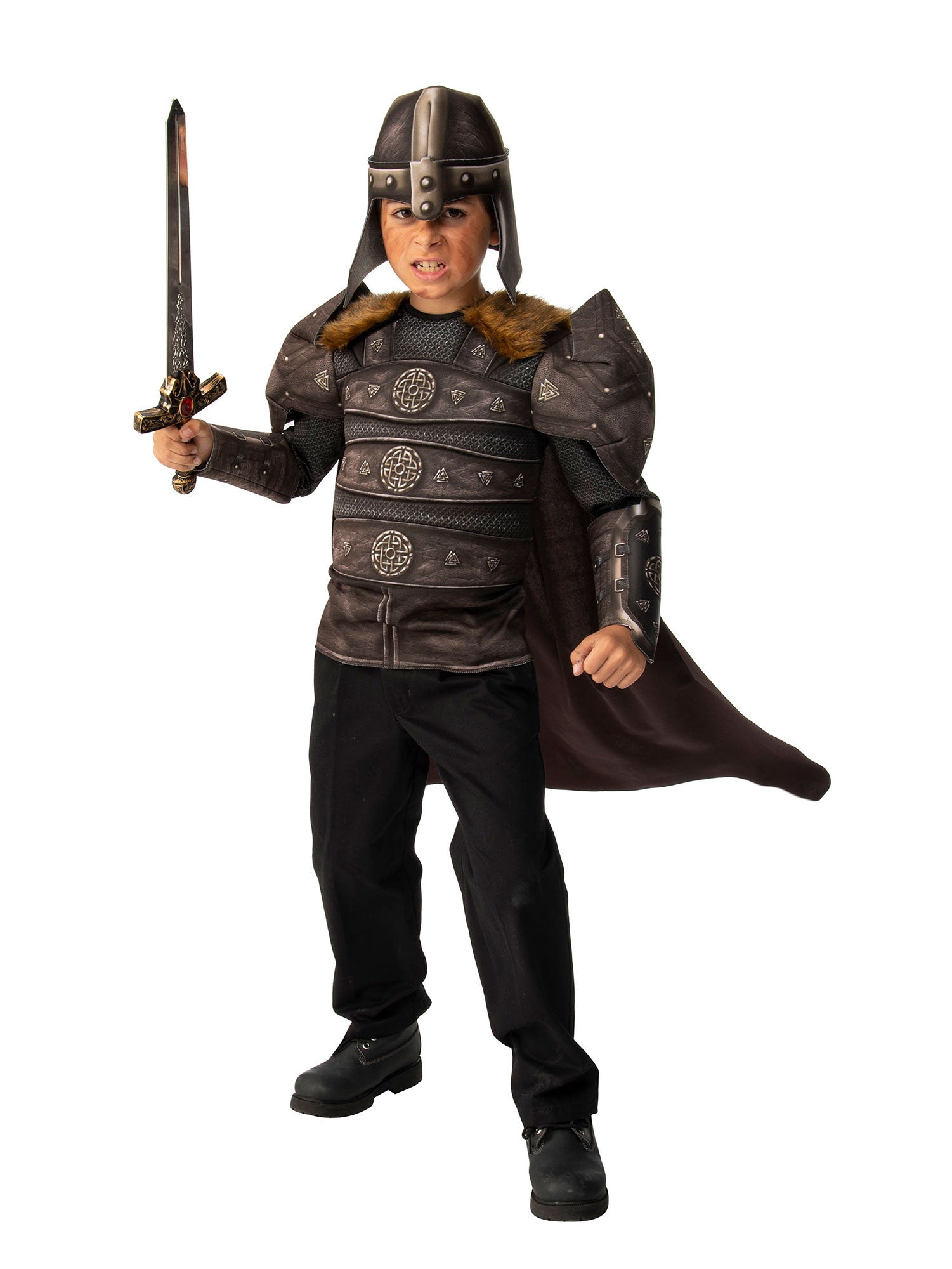 Rubies Wikinger-Kinderkostüm für Jungen mit Hemd, Umhang und Helm