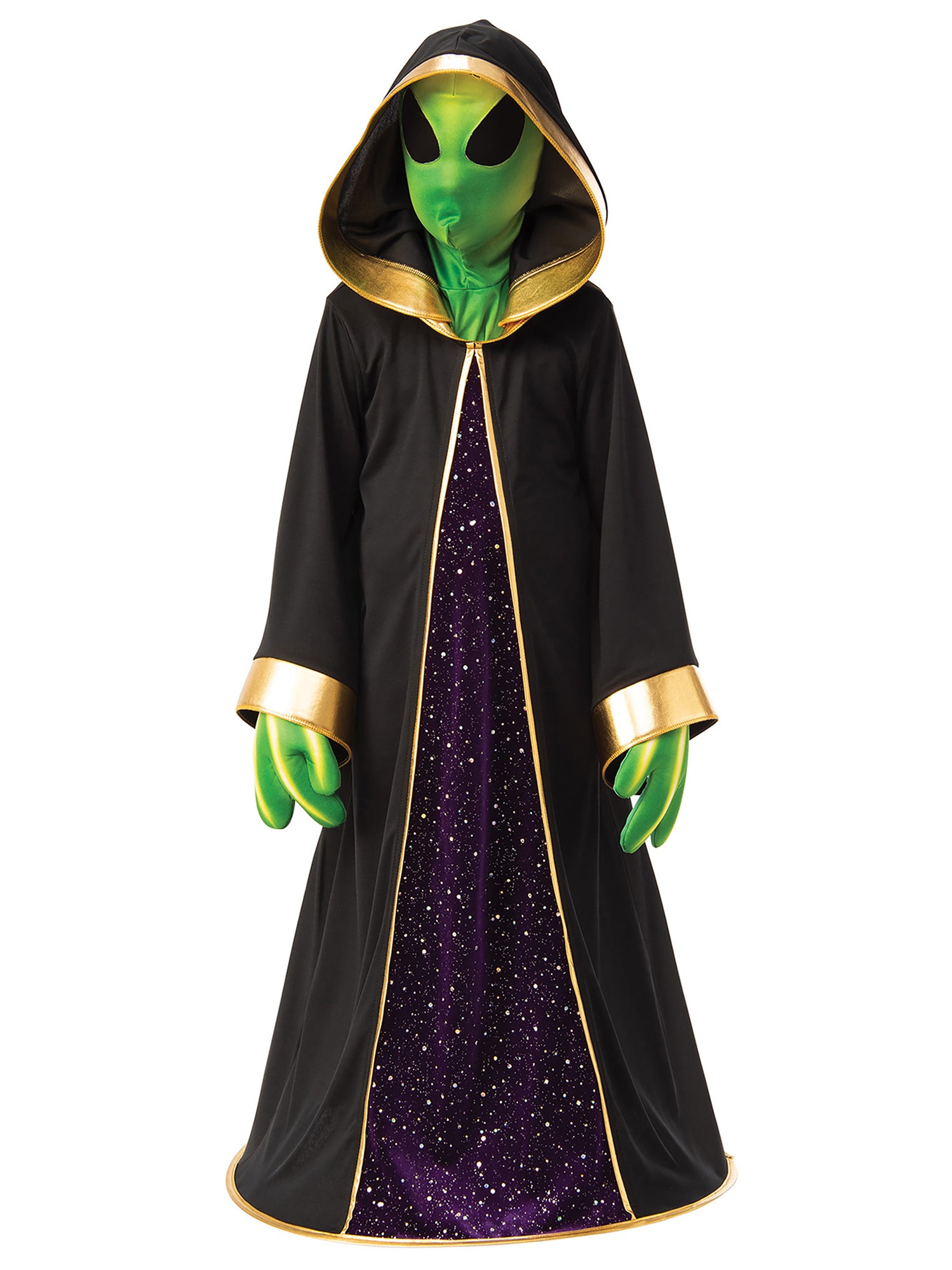 Rubies Alien Kinderkostüm für Jungen mit Kapuzenrobe, Maske und Handschuhen