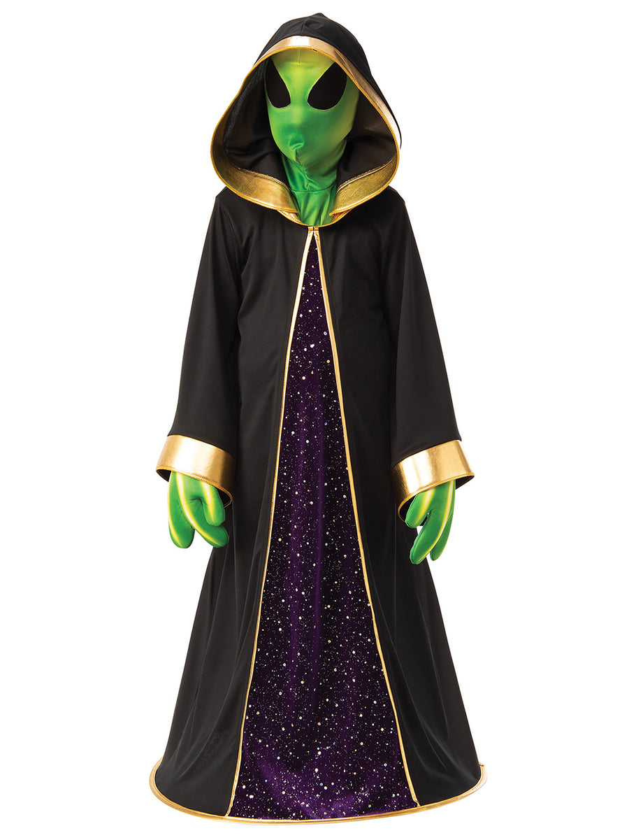 Rubies Alien Kinderkostüm für Jungen mit Kapuzenrobe, Maske und Handschuhen