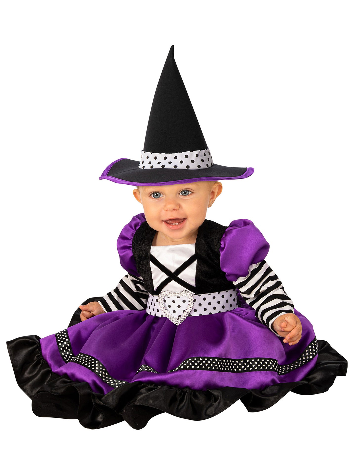 Rubies Purple and Black Witch Kinderkostüm für Mädchen mit Kleid und Hut