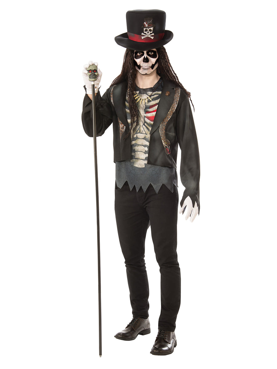 Rubies Voodoo-Man-Kostüm für Herren mit Jacke, Top und Hut
