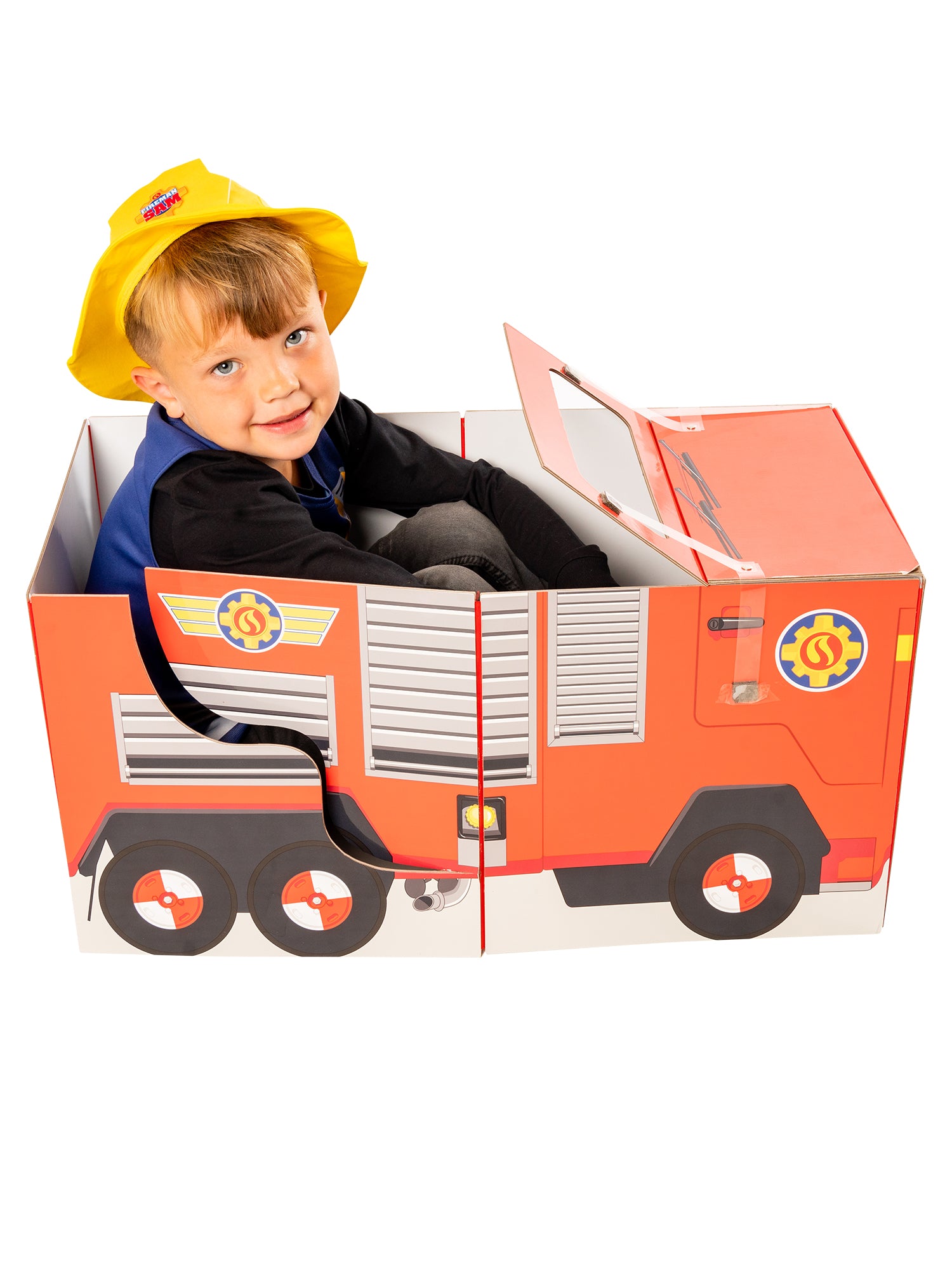 Rubies Fireman Sam Kinderkostüm-Set mit Hut, Tabard und Feuerwehrfahrzeug – Detailansicht